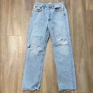Agolde Amryn 90s Light Wash Distressed Jean